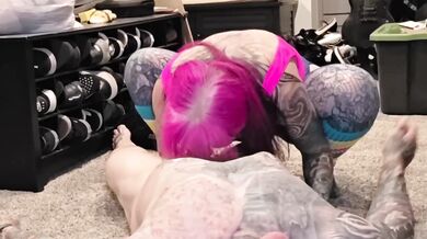 Alt Tattooed MILF Destroys Dick Riding Cowgirl in Leotard
