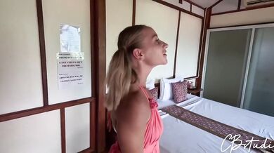 Blonde Stepdaughter Destroyed By Stepdad In Hotel Without Condom Creampie
