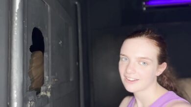 Brunette Glory Hole Blow Job Destroyed by Deepthroat Swallow