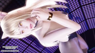 MMD Hentai Kpop Dance Destroyed Ahri Kaisa Seraphine Evelynn Akali Ready to Choke Gushing