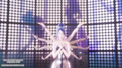 MMD Hentai Kpop Dance Destroyed Ahri Kaisa Seraphine Evelynn Akali Ready to Choke Gushing