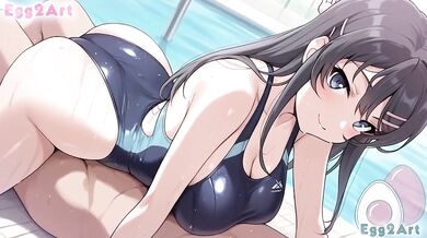 Mai Sakurajima Big Tits Swimsuit Blowjob Destroyed Gushing Cumshot Egg 2 Art Hentai Exclusive HD Uncensored