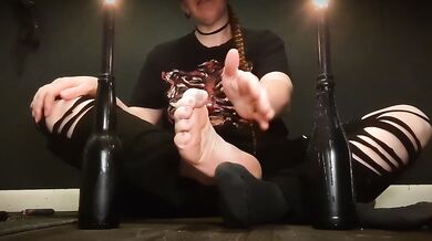 Spooky Goth Witch Foot Baddie Makes You A Slave For her Wrinkled Soles POV