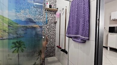 I Called My Neighbor For A Shower Help And Got Destroyed With Gushing BBC Anal Creampie Choking My BBW Chupando Buceta Sexo No Chuveiro