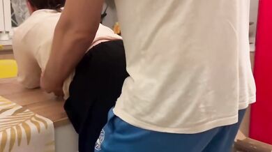 Italian Wife Masturbating on Kitchen Table While Husband Watches Amateur Ass Licking