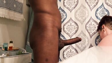 Busty Milf Alegra B Shows Pretty Foot Soles And BBC Blowjob In The Bathroom
