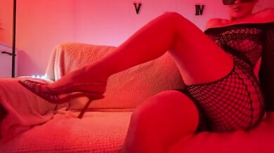 Heels Choke Curves Masked Girl Plugged Tight