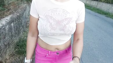 Public Pussy Flash And Tits With Pissing In The Street