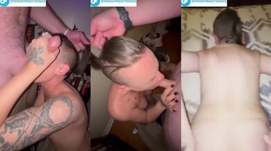 Tattooed Hotwife Amateur Cum Slut Drains Neighbor Cock Deepthoat Hardcore