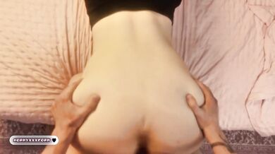 Gushing tight pussy destroyed by big ass pawg in rough doggystyle pov