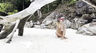 Monika Fox Destroyed Gushing Choked Public Naked On Beach