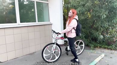 Hot Stranger On Bicycle Destroyed Outside With Big Natural Boobs Sperm In Pussy Blowjob Reverse Cowgirl