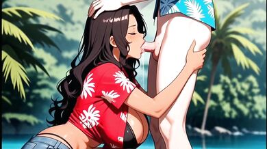 Step Mom and Husband Take Turns Doggystyle on Beach with Big Ass Milf Squirting