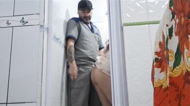 Cocky Plumber Fingerfucked That Perfect Pussy In The Bathroom