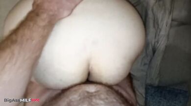 Stepmom Asked to Be Fucked Prone Between Ass Cheeks to Doggy Cum on Big Ass