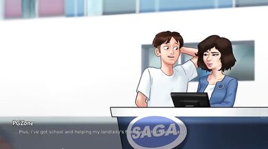 Coworker Swallowed Big Dick Cumshot Creampie in Summertime Saga