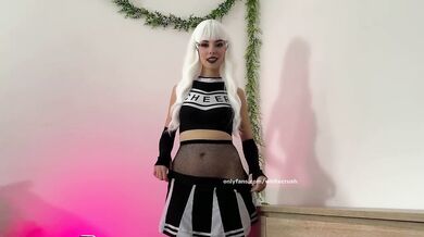 Cheerleader College Girl Try On Haul Fishnet Stocking Upskirt No Panties Bending Over Close Up Ass Pussy Close Up White Crush