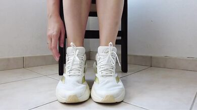 Verified Amateur Solo Female Destroyed Gushing White Ped Socks And Sneakers Feet Foot Fetish Exclusive HD Porn