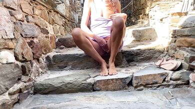 Risky Sundress Flash In Public Almost Caught Exhibitionist Wife