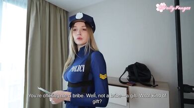 Sloppy Blowjob Destroyed Fake Blonde Cop With Big Tits Gushing Cum