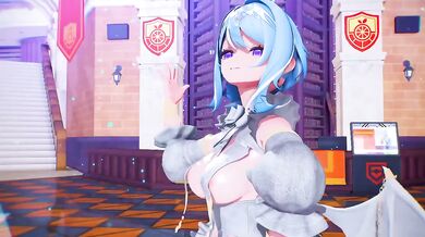 MMD Big Tits Odette Spessiva Rainbow Dance Destroyed Gushing Choked HD Cartoon