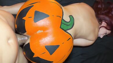 Halloween Pumpkin Big Ass Anal Creampie Destroyed Gushing