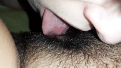 Risky Lesbian Sex Under Covers While Stepmom Cleans Hairy Pussy Licking Cum in Mouth
