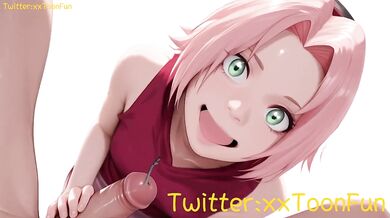 Naruto Sakura Haruno Blow Job Hand Job Tits Job Hentai Animation xxtoonfun Destroyed Gushing