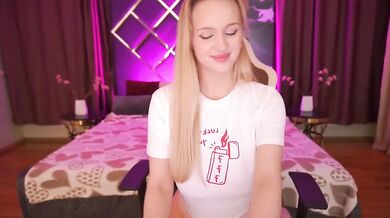 Blonde Big Tits Masturbate With Toy Between Legs Nipple Sucking In Chair