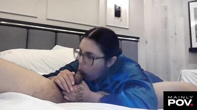 Hanna Xen Holds Balls While Sucking Dick Deepthroat Blowjob Ball Sucking