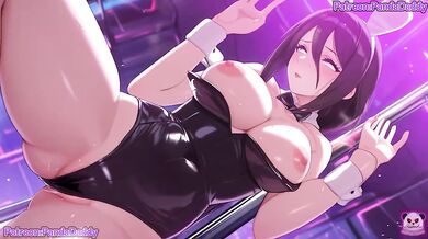 Hanabi Hyuga Big Tits Bunny Suit Blowjob Destroyed Cumshot for Her Boss Exclusive HD Hentai