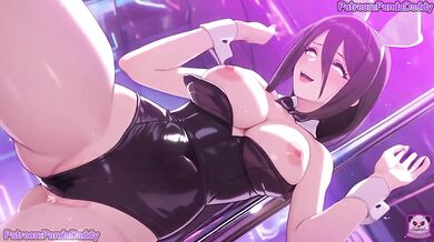 Hanabi Hyuga Big Tits Bunny Suit Blowjob Destroyed Cumshot for Her Boss Exclusive HD Hentai