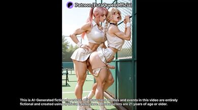 Strong Futa Tennis Girls Destroy Court Public Anal Oiled Lesbian Sex AI HD