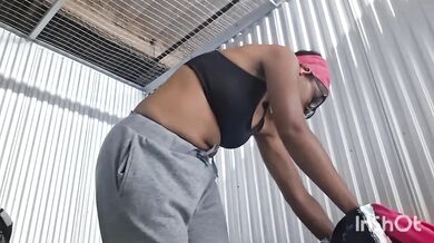 Ebony MILF Destroyed Gushing Public Masturbation Quickie In Storage Unit