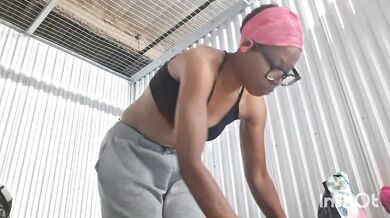 Ebony MILF Destroyed Gushing Public Masturbation Quickie In Storage Unit