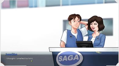 Risky Workplace Blowjob Behind Counter Josephine P72 Summertime Saga