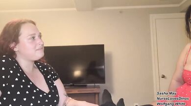 Sasha May And NurseLovesDinos Destroy Stepdad With Gushing Cum Competition FFM Threesome BBW Big Tits