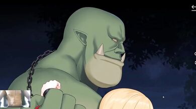 Cute Blondie Destroyed By Two Huge Orcs Creampie Rough Ahegao