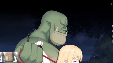Cute Blondie Destroyed By Two Huge Orcs Creampie Rough Ahegao