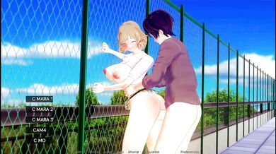 Hentai College Babe Destroyed on Rooftop Gushing Cum Inside