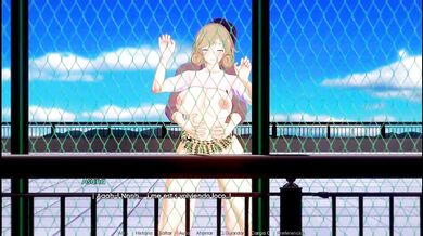 Hentai College Babe Destroyed on Rooftop Gushing Cum Inside