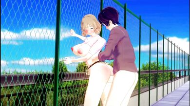 Hentai College Babe Destroyed on Rooftop Gushing Cum Inside