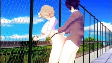 Hentai College Babe Destroyed on Rooftop Gushing Cum Inside