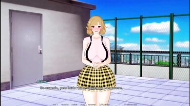 Hentai College Babe Destroyed on Rooftop Gushing Cum Inside
