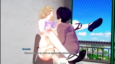 Hentai College Babe Destroyed on Rooftop Gushing Cum Inside