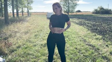 Gym Girl Seduced Me Rough Outdoor Sex Black Leggings Cum Inside Pussy Doggystyle