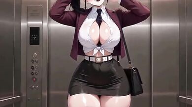 Kanao Tsuyuri Thought She Is Alone In The Office Hentai Masturbation