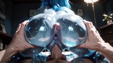 Slime Girl Destroyed By Hard Fast Fuck Inside Transparent Vagina Gushing Choked