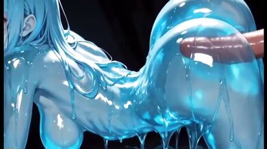 Slime Girl Destroyed By Hard Fast Fuck Inside Transparent Vagina Gushing Choked
