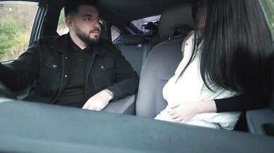 Trip to woods with brunette sister ended with blowjob and cum in car
